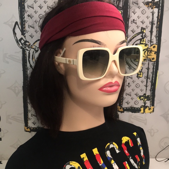 New Authentic Gucci Cream Sunglasses for Women GG0632s 004 - Picture 1 of 14